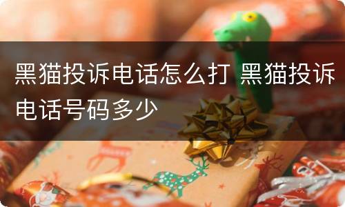 黑猫投诉电话怎么打 黑猫投诉电话号码多少