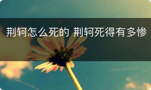 荆轲怎么死的 荆轲死得有多惨