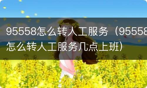 95558怎么转人工服务（95558怎么转人工服务几点上班）