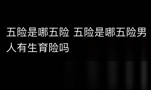 五险是哪五险 五险是哪五险男人有生育险吗