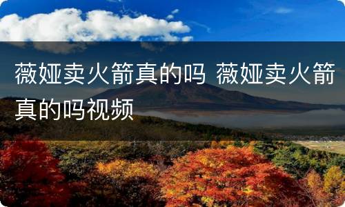 薇娅卖火箭真的吗 薇娅卖火箭真的吗视频