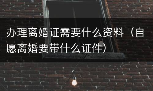 办理离婚证需要什么资料（自愿离婚要带什么证件）