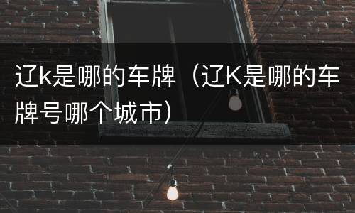 辽k是哪的车牌（辽K是哪的车牌号哪个城市）