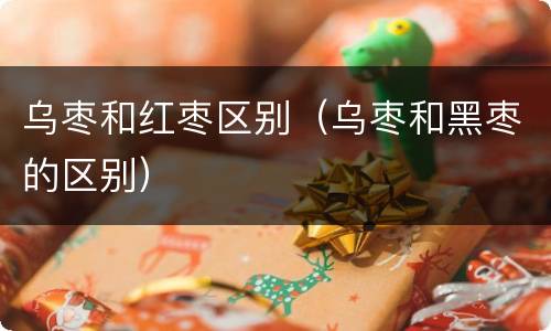 乌枣和红枣区别（乌枣和黑枣的区别）