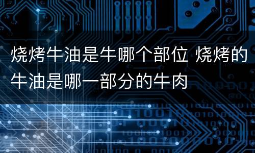 烧烤牛油是牛哪个部位 烧烤的牛油是哪一部分的牛肉