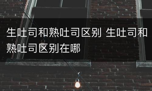 生吐司和熟吐司区别 生吐司和熟吐司区别在哪