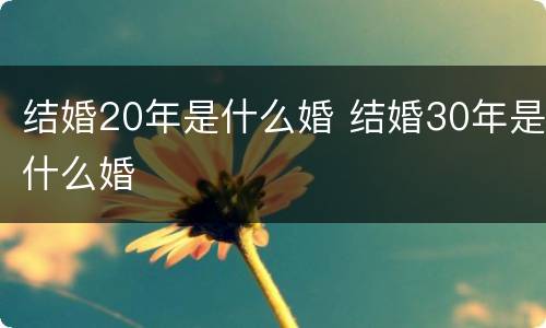 结婚20年是什么婚 结婚30年是什么婚