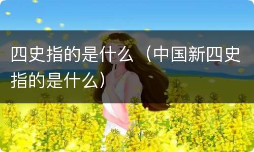 四史指的是什么（中国新四史指的是什么）