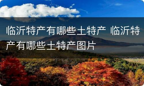 临沂特产有哪些土特产 临沂特产有哪些土特产图片