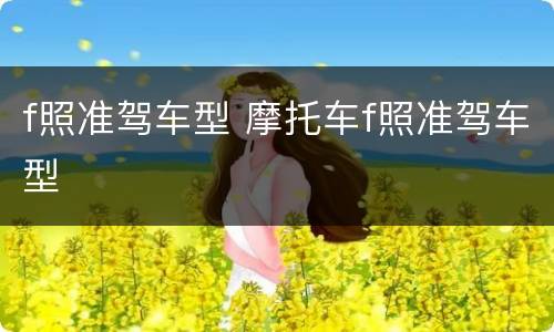 f照准驾车型 摩托车f照准驾车型