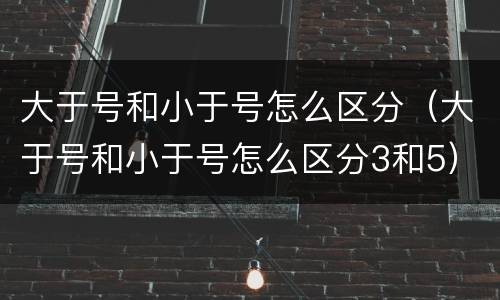 大于号和小于号怎么区分（大于号和小于号怎么区分3和5）
