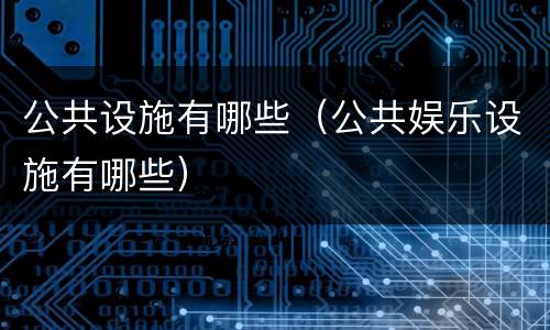 公共设施有哪些（公共娱乐设施有哪些）