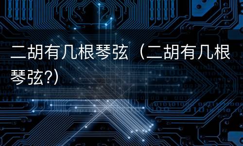 二胡有几根琴弦（二胡有几根琴弦?）