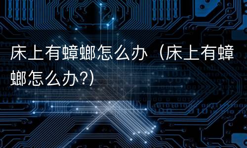 床上有蟑螂怎么办（床上有蟑螂怎么办?）