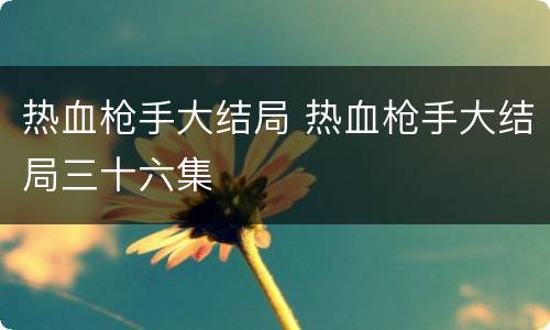 热血枪手大结局 热血枪手大结局三十六集