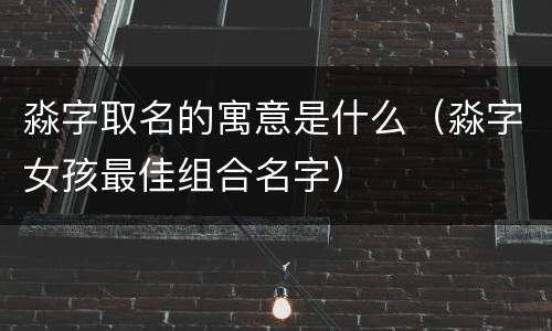 淼字取名的寓意是什么（淼字女孩最佳组合名字）