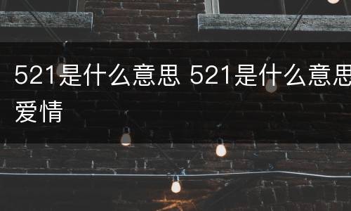521是什么意思 521是什么意思爱情