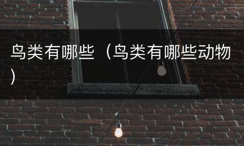 鸟类有哪些（鸟类有哪些动物）