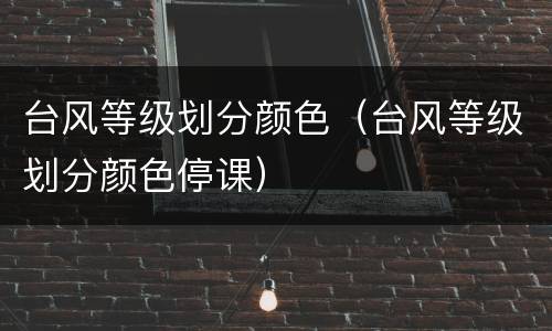 台风等级划分颜色（台风等级划分颜色停课）