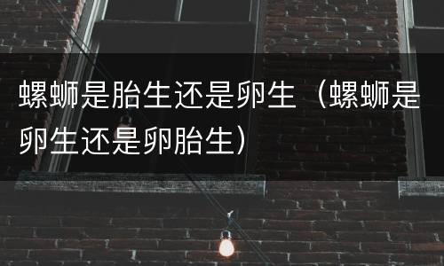 螺蛳是胎生还是卵生（螺蛳是卵生还是卵胎生）