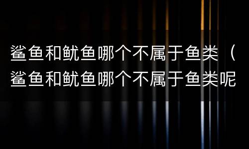 鲨鱼和鱿鱼哪个不属于鱼类（鲨鱼和鱿鱼哪个不属于鱼类呢）