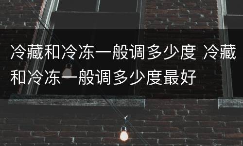 冷藏和冷冻一般调多少度 冷藏和冷冻一般调多少度最好