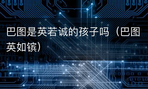 巴图是英若诚的孩子吗（巴图英如镔）
