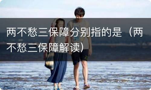 两不愁三保障分别指的是（两不愁三保障解读）
