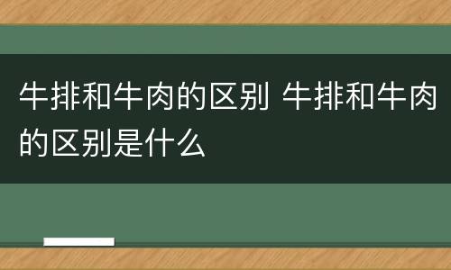 牛排和牛肉的区别 牛排和牛肉的区别是什么