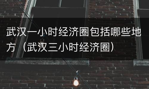 武汉一小时经济圈包括哪些地方（武汉三小时经济圈）