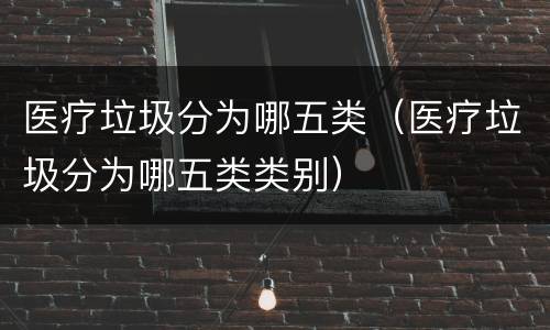 医疗垃圾分为哪五类（医疗垃圾分为哪五类类别）