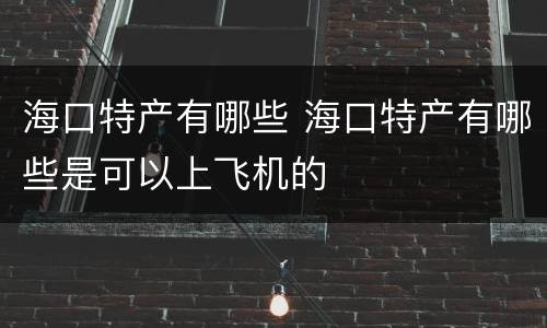海口特产有哪些 海口特产有哪些是可以上飞机的