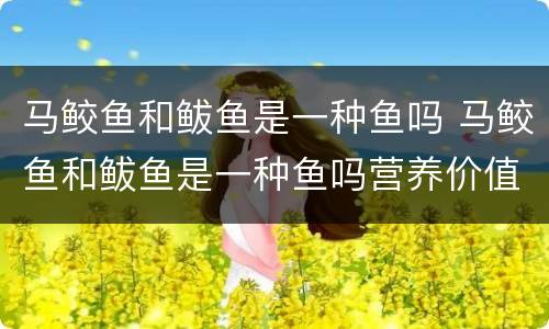 马鲛鱼和鲅鱼是一种鱼吗 马鲛鱼和鲅鱼是一种鱼吗营养价值一样吗