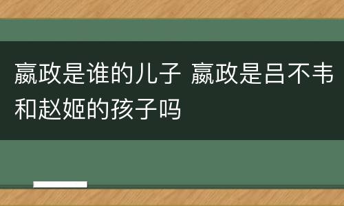 嬴政是谁的儿子 嬴政是吕不韦和赵姬的孩子吗