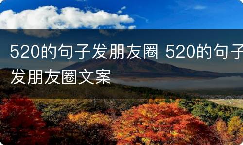520的句子发朋友圈 520的句子发朋友圈文案