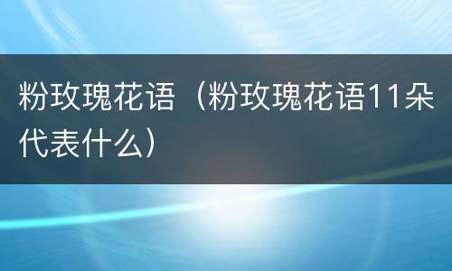 粉玫瑰花语（粉玫瑰花语11朵代表什么）