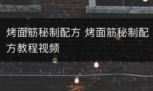 烤面筋秘制配方 烤面筋秘制配方教程视频