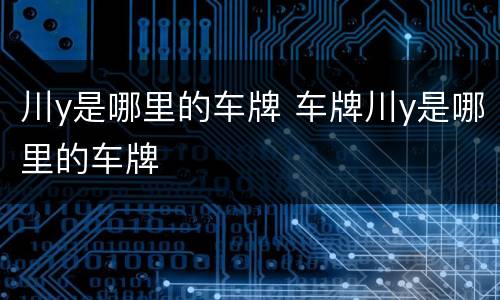 川y是哪里的车牌 车牌川y是哪里的车牌
