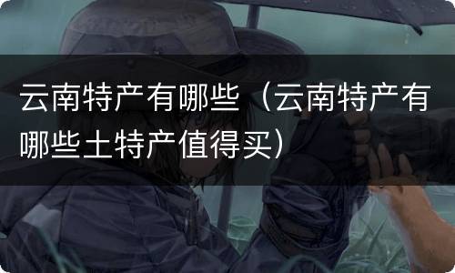 云南特产有哪些（云南特产有哪些土特产值得买）