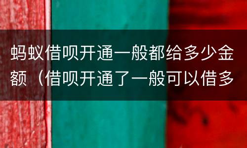 蚂蚁借呗开通一般都给多少金额（借呗开通了一般可以借多少）