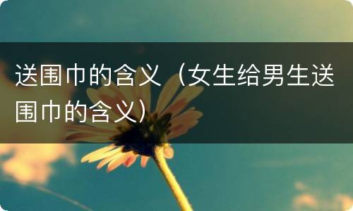 送围巾的含义（女生给男生送围巾的含义）