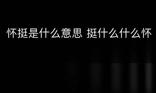 怀挺是什么意思 挺什么什么怀