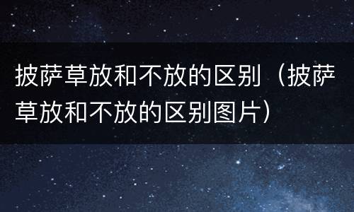 披萨草放和不放的区别（披萨草放和不放的区别图片）
