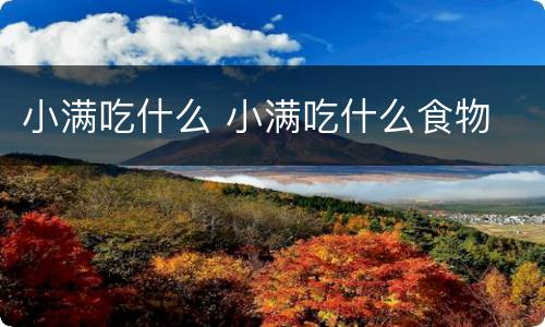 小满吃什么 小满吃什么食物