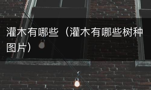 灌木有哪些（灌木有哪些树种图片）