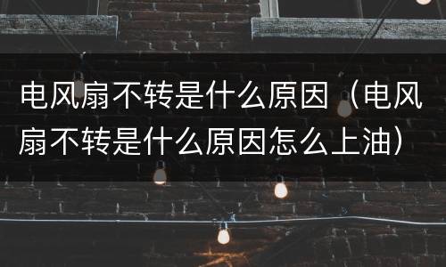 电风扇不转是什么原因（电风扇不转是什么原因怎么上油）