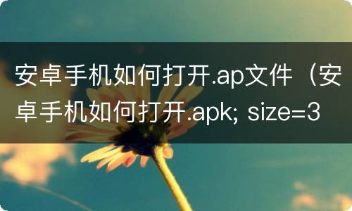 安卓手机如何打开.ap文件（安卓手机如何打开.apk; size=3437126文件）
