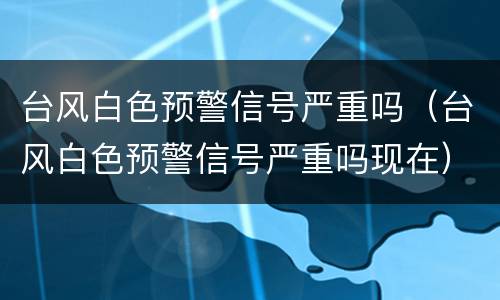 台风白色预警信号严重吗（台风白色预警信号严重吗现在）