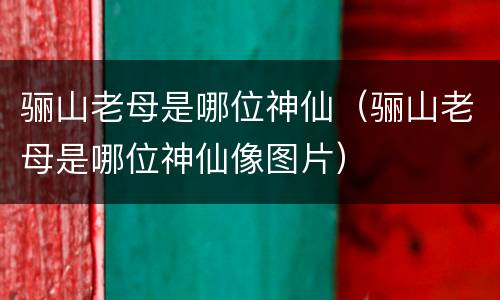 骊山老母是哪位神仙（骊山老母是哪位神仙像图片）