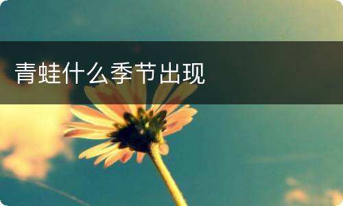 青蛙什么季节出现
